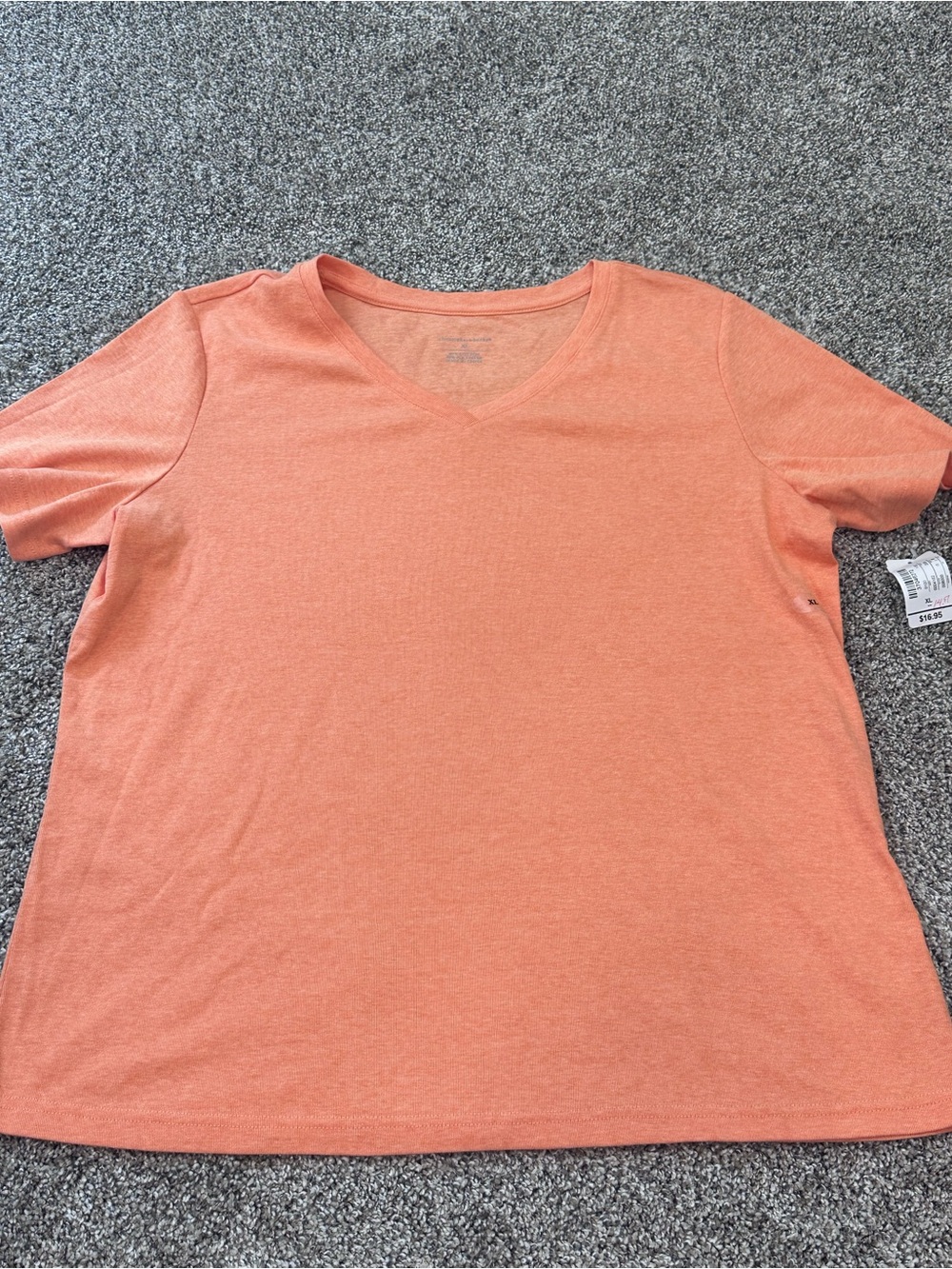 Women's V-Neck Tee - Coral/Orange